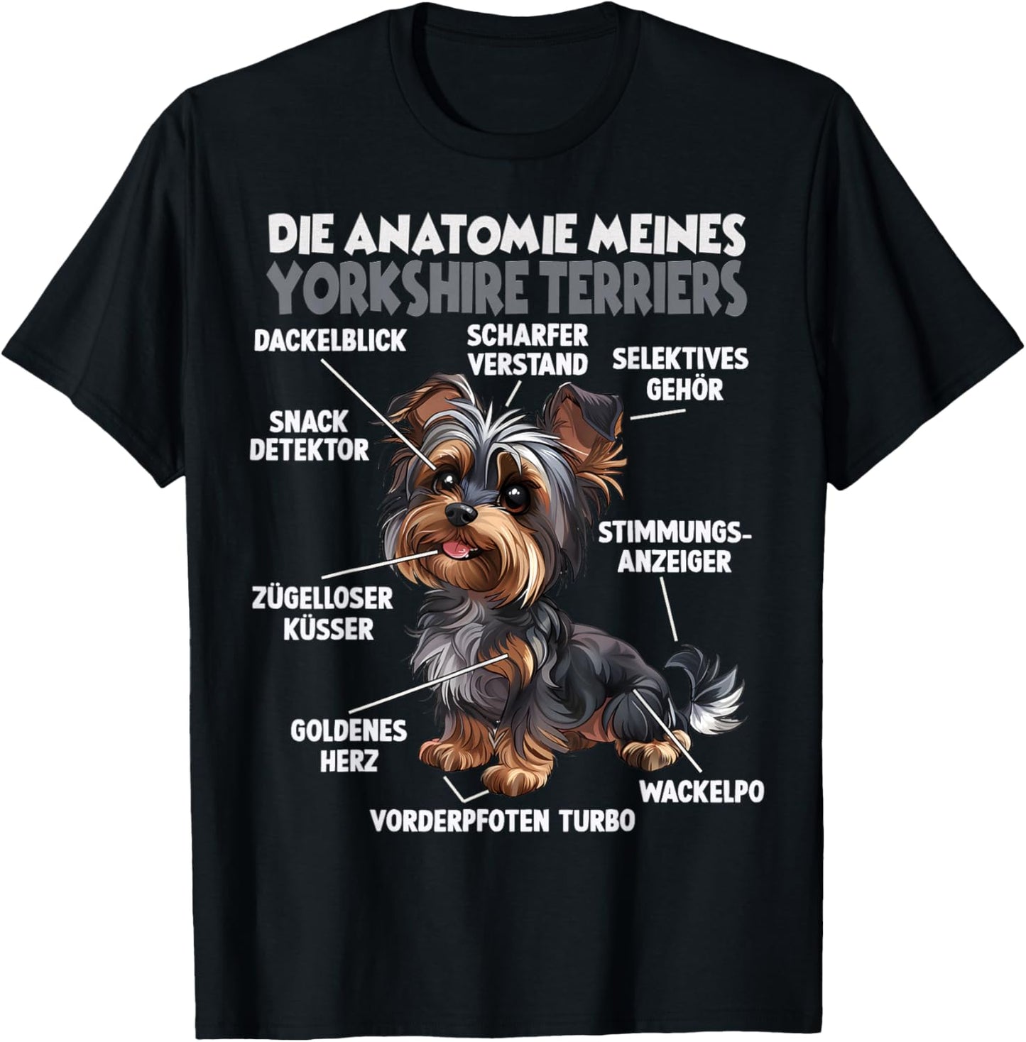 Yorkshire Terrier Gassi T Dog Lovers Yorkshire Dog , black T-Shirt - T-Shirt | Black