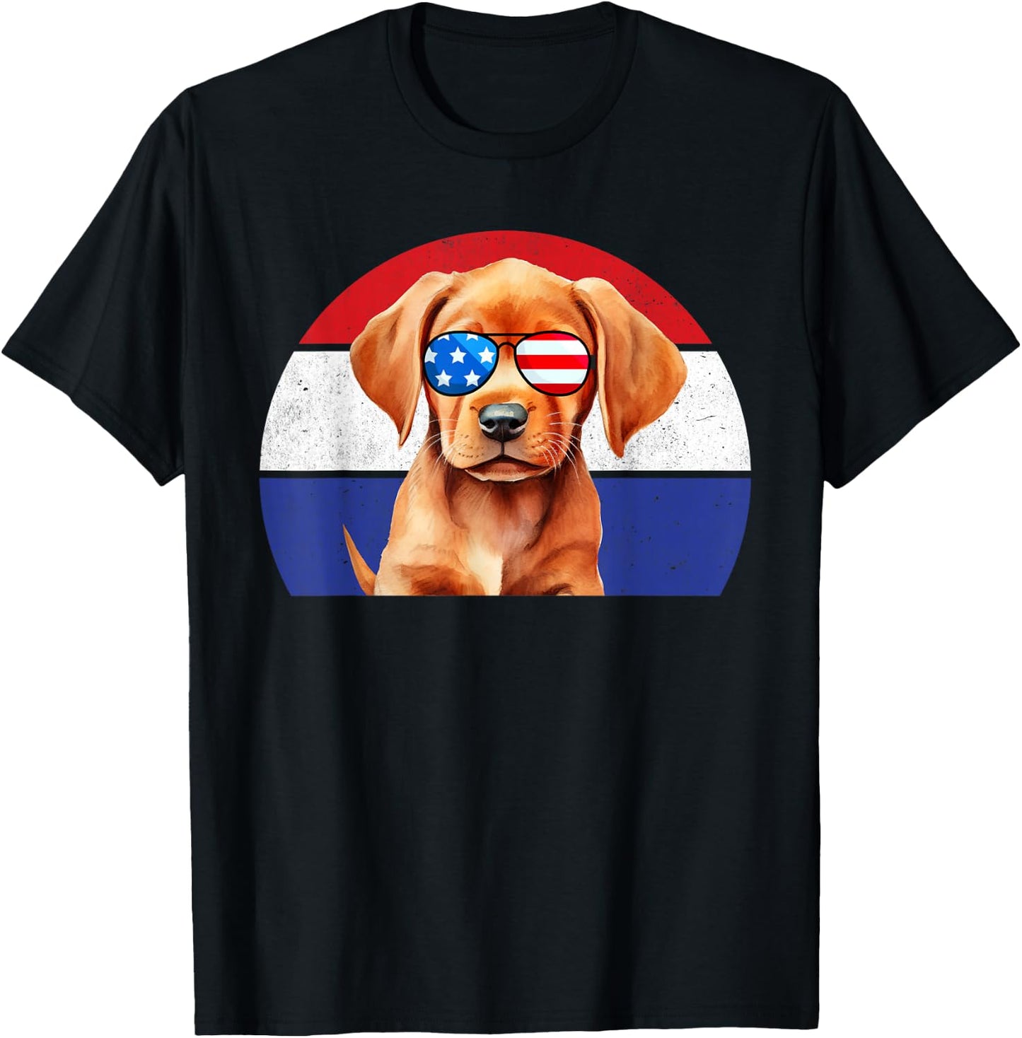 Fox Red Lab Mom Dad Flag Labrador Retriever T-Shirt - T-Shirt | Black