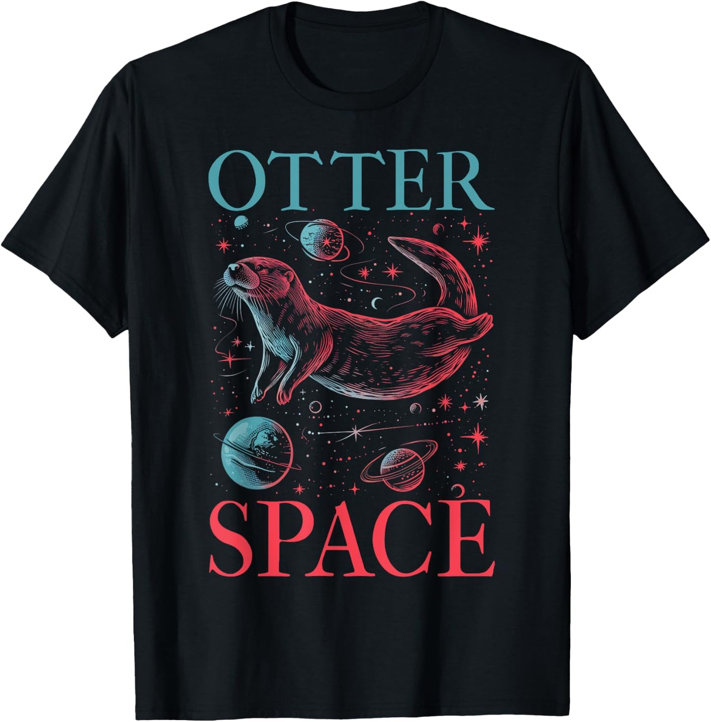 Otter Lover I'm From Otter Space Funny Sea Otter Word Game , black T-Shirt - T-Shirt | Black