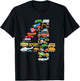 Kids 4th Birthday For Boys Cars Vehicles Fire Truck Airplane T-Shirt - T-Shirt | Black