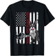 Boston Terrier Dad Dog American Flag Bostie Dog T-Shirt - T-Shirt | Black