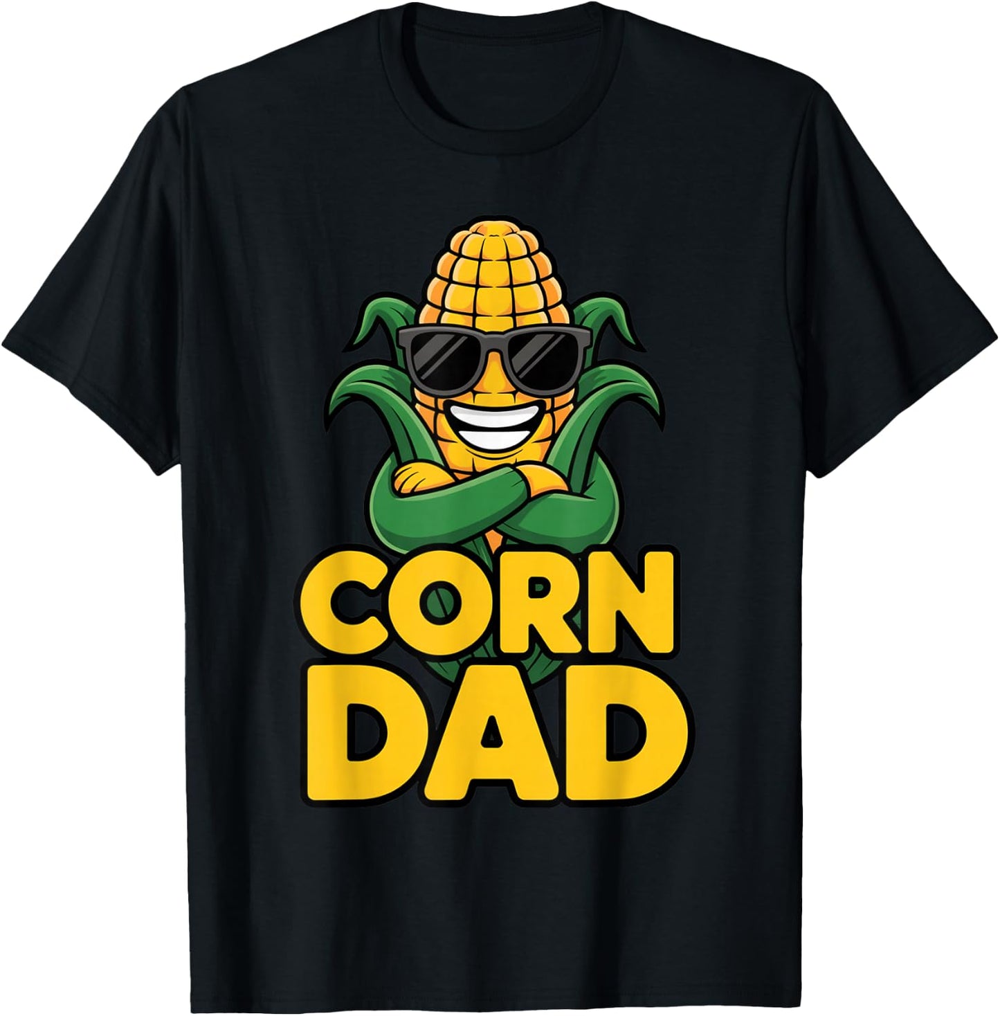 Corn Dad Funny Food Lover Cool Dad Humor Farm Life Vibes T-Shirt - T-Shirt | Black