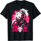 Anime Manga Cyberpunk Aesthetic Techwear Harajuku Kitsune , black T-Shirt - T-Shirt | Black