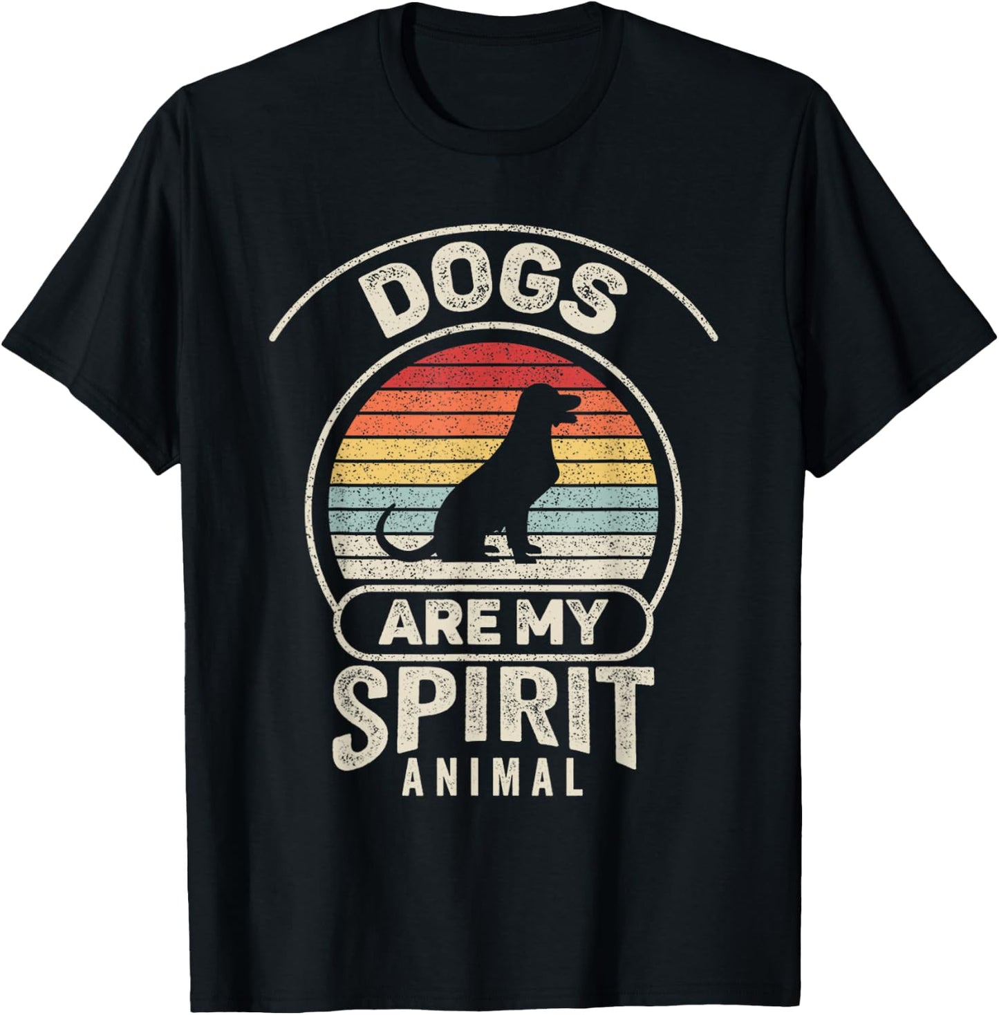 Retro Dogs Are My Spirit Animal Dog Lover Owner Women Girls Kids T-Shirt - T-Shirt | Black