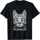 Glitch Seltsame Katze Kätzchen Optische Täuschung Katze Mama Papa T-Shirt - T-Shirt | Black