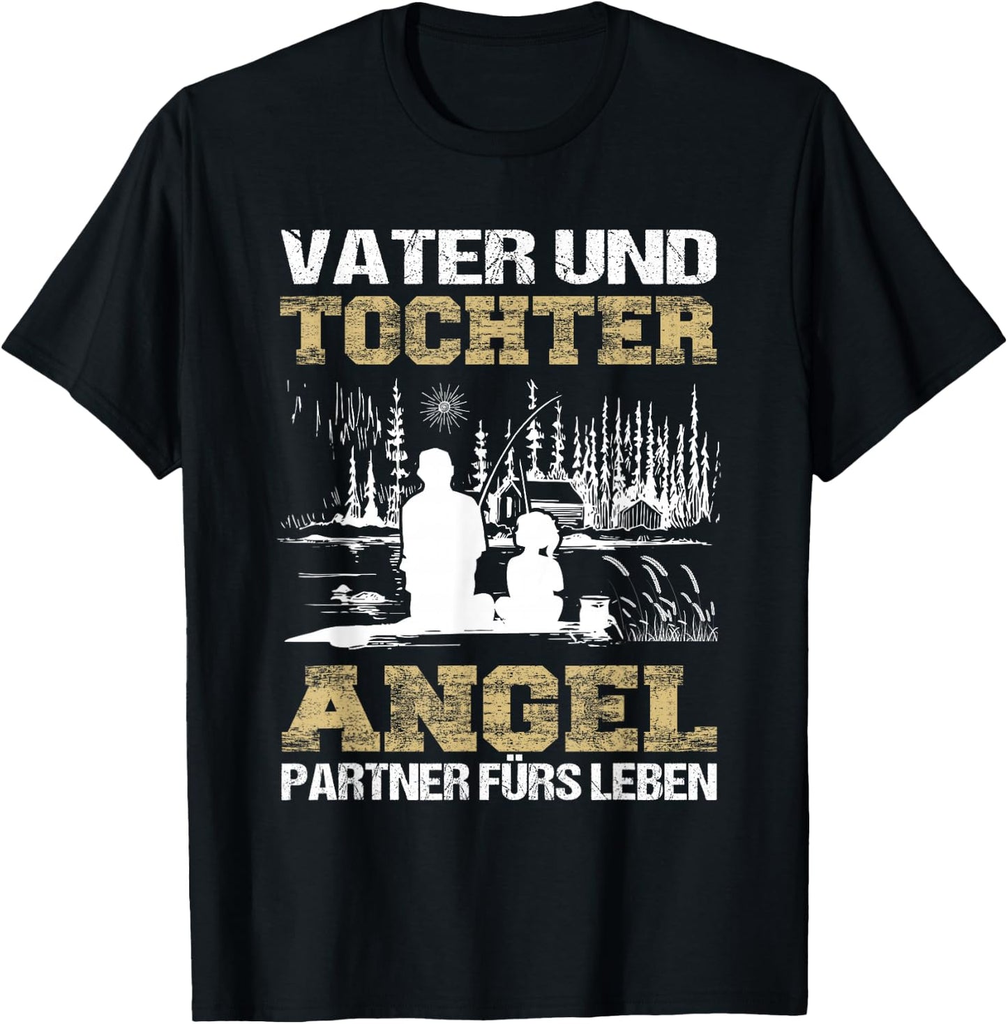 Vater und Tochter Angel Partner fürs Leben Angeln T-Shirt - T-Shirt | Black