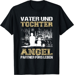 Vater und Tochter Angel Partner fürs Leben Angeln T-Shirt - T-Shirt | Black