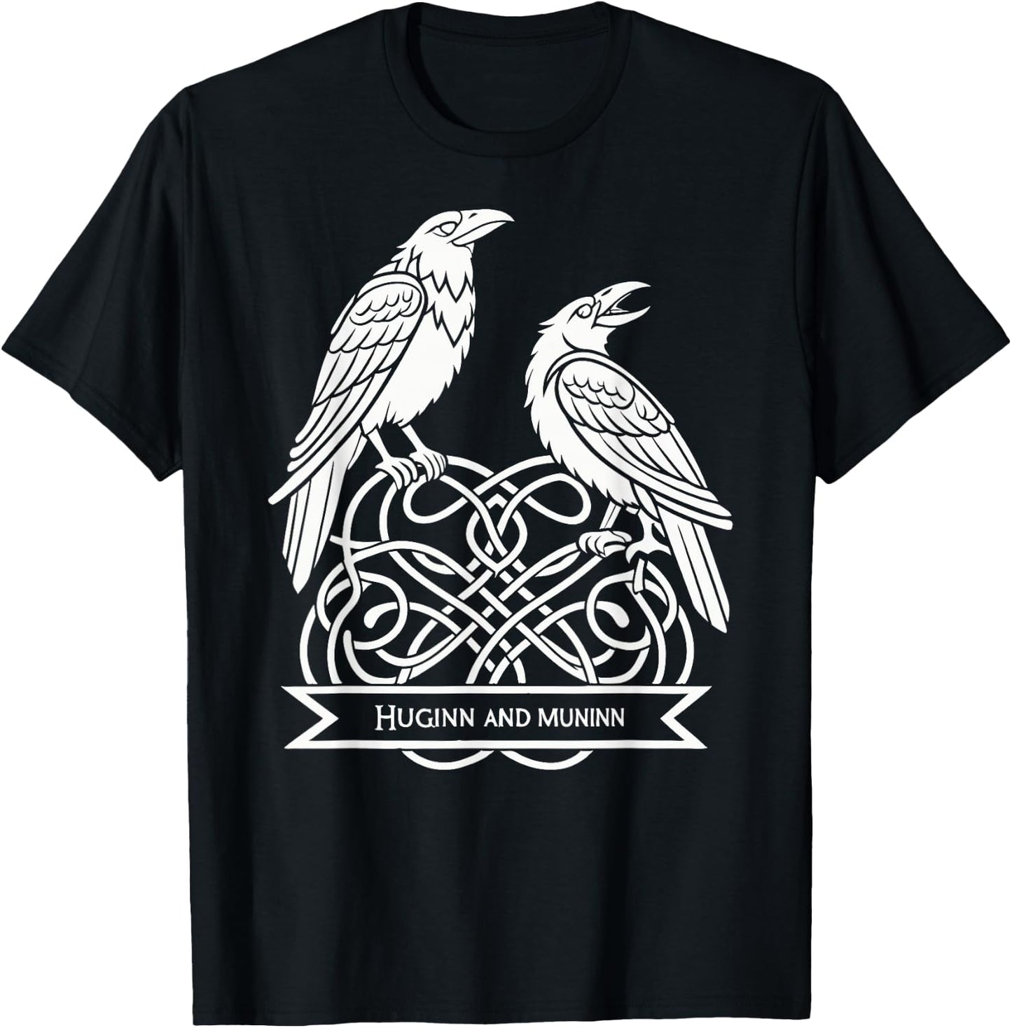 Huginn & Muninn Viking Raven – Celtic Norse Mythology T-Shirt - T-Shirt | Black