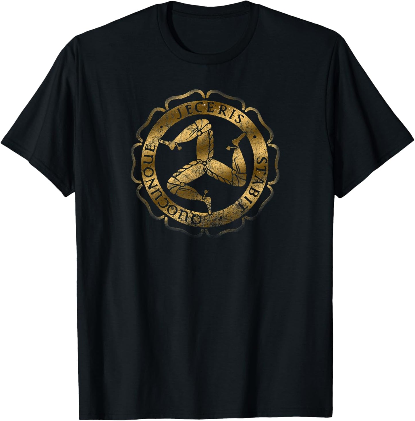 Isle of Man Flag 3 Feet of Man Traditional Manx , Black, S T-Shirt - T-Shirt | Black