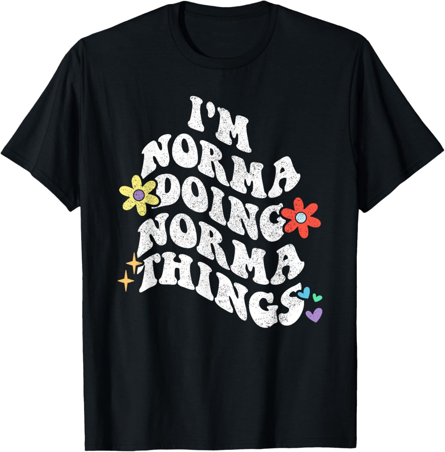 Retro Groovy Im NORMA Doing NORMA Things Funny Mother's Day T-Shirt - T-Shirt | Black