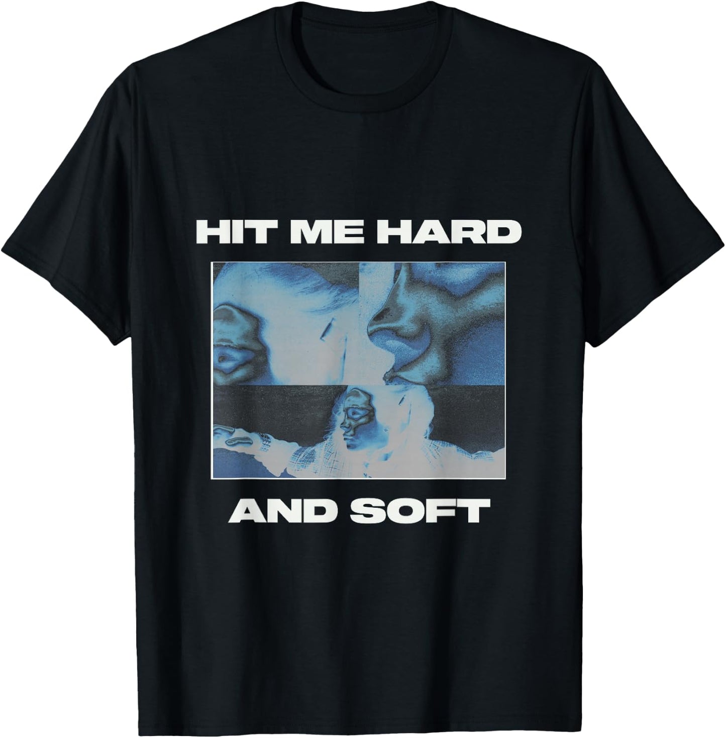 Official Billie Eilish HIT ME Hard and Soft Blue Reverse , Blue, S T-Shirt - T-Shirt | Black