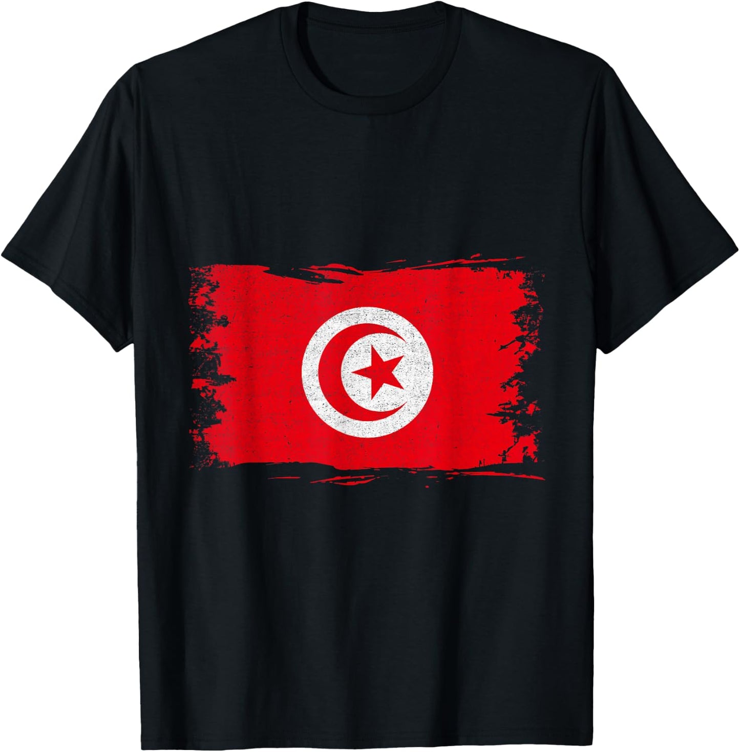 Tunisia Flag Vintage Tunisian Pride Heritage Tunisian Roots T-Shirt - T-Shirt | Black