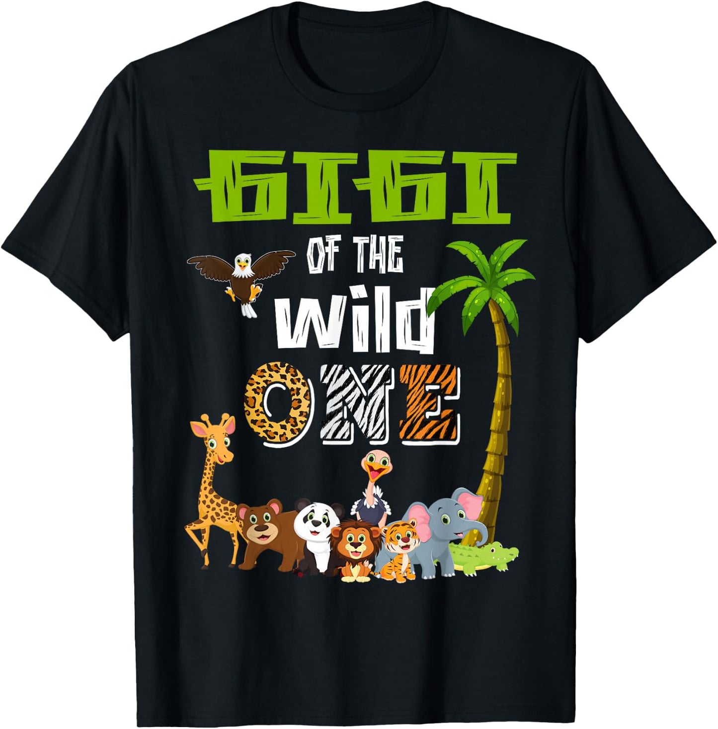 Gigi Of The Wild One Zoo Themed 1st Birthday Party T-Shirt - T-Shirt | Black