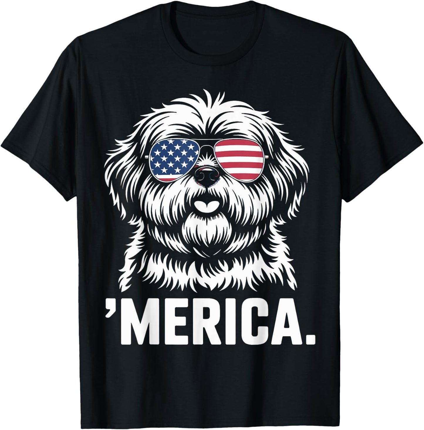 Shih Tzu 4th of July ‘Merica Patriotic T-Shirt - T-Shirt | Black