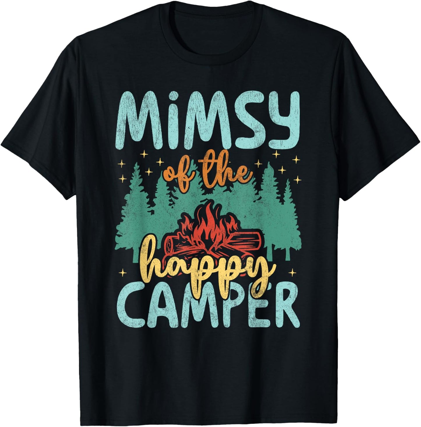Mimsy of Happy Camper 1st Birthday Party Retro Mimsy T-Shirt - T-Shirt | Black