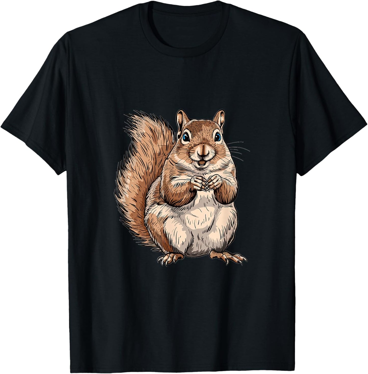 Squirrel Animal Lover Graphic T-Shirt - T-Shirt | Black