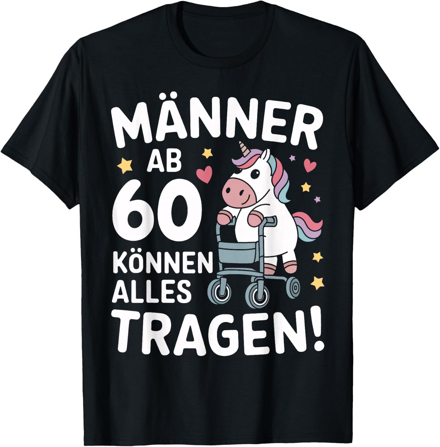 60th Birthday Man Woman 60 Years 1964 Decorative Funny Gift , black T-Shirt - T-Shirt | Black
