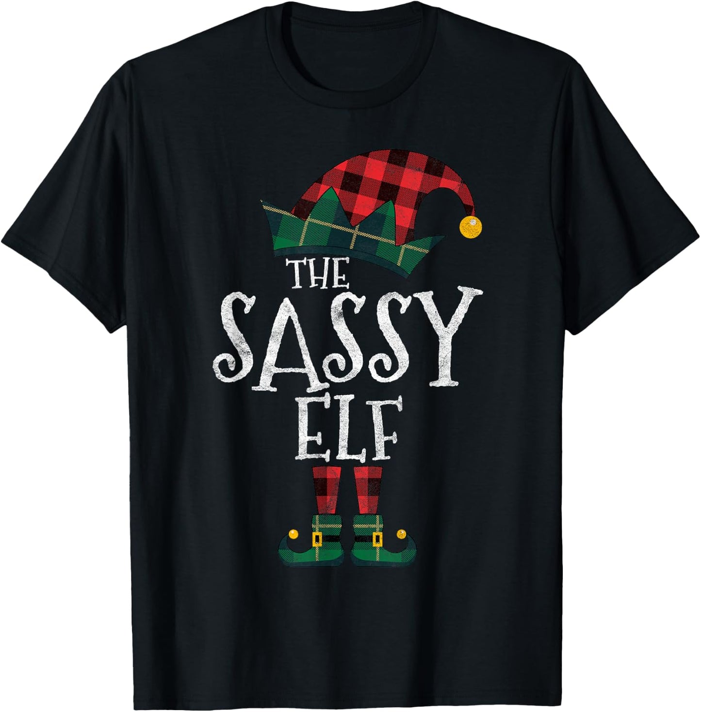 The Sassy Elf Matching Family Group Gift Funny Christmas T-Shirt - T-Shirt | Black