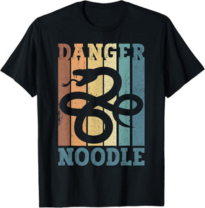 Snake Danger Noodle Retro T-Shirt - T-Shirt | Black