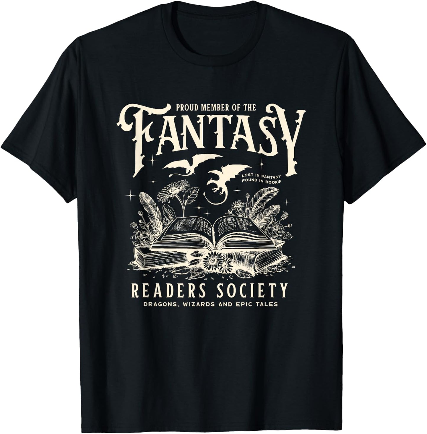 Fantasy Readers Society Romance Readers Romantasy Reading T-Shirt - T-Shirt | Black