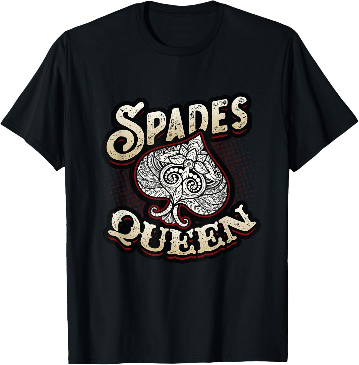 Spades Queen Spades Card Game T-Shirt - T-Shirt | Black