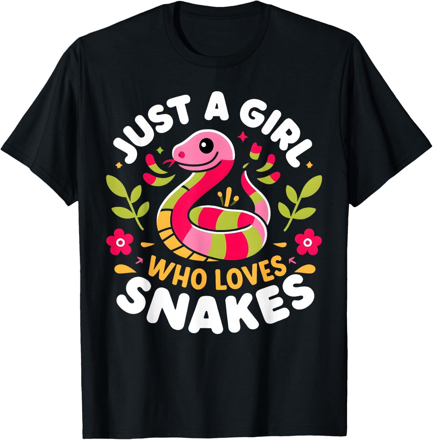 Snake Girl - I Love Snakes - Woman Snakes T-Shirt - T-Shirt | Black