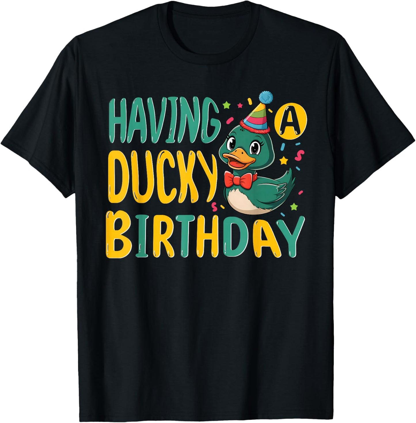 Mallard Duck with Duck for Birthday for Children and Boys T-Shirt - T-Shirt | Black