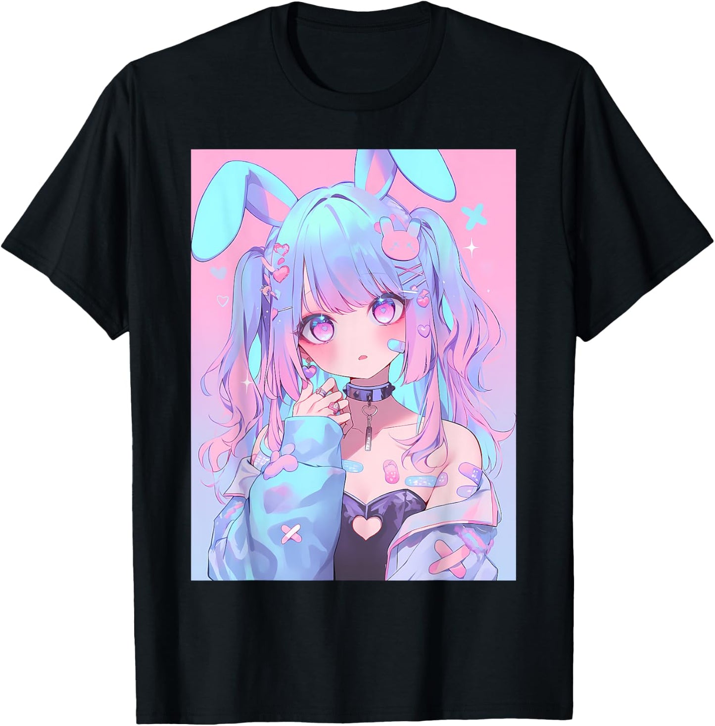 Kawaii Anime Bunny Rabbit Girl Manga T-Shirt - T-Shirt | Black