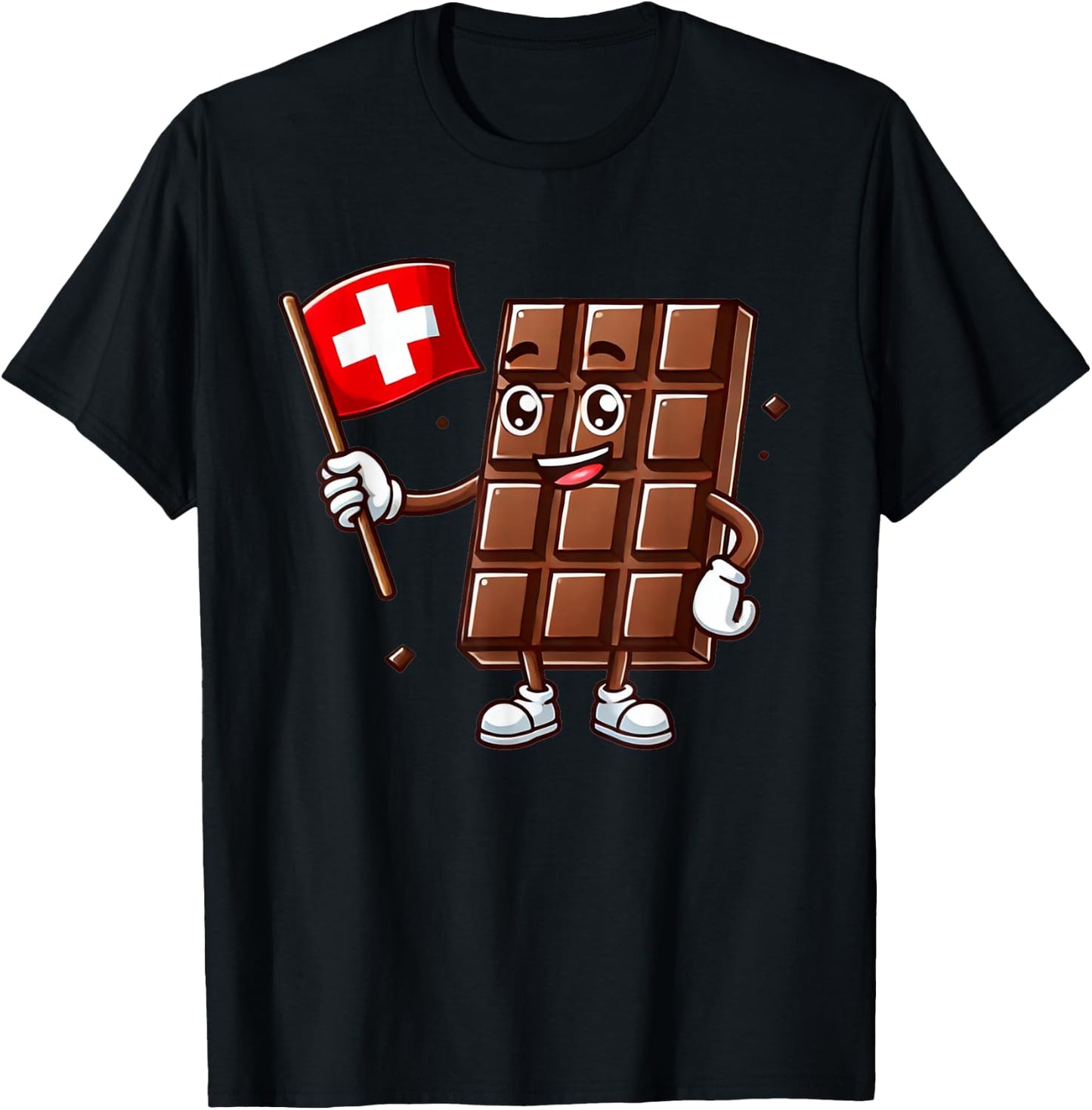 Barre de chocolat mignonne avec drapeau suisse suisse bonbon T-Shirt - T-Shirt | Black