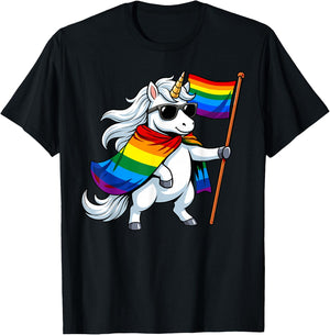 Einhorn-LGBTQ-Preismonat T-Shirt - T-Shirt | Black