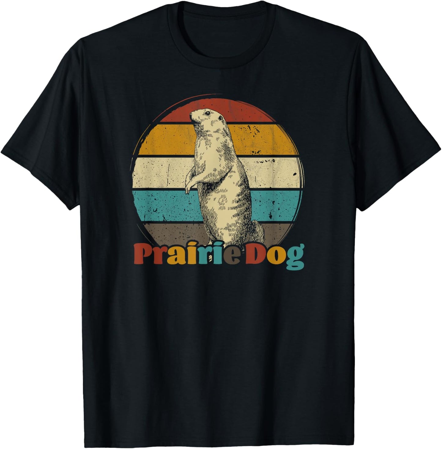 Prairie dog vintage for Prairie Dog Lover 60s 70s Retro T-Shirt - T-Shirt | Black