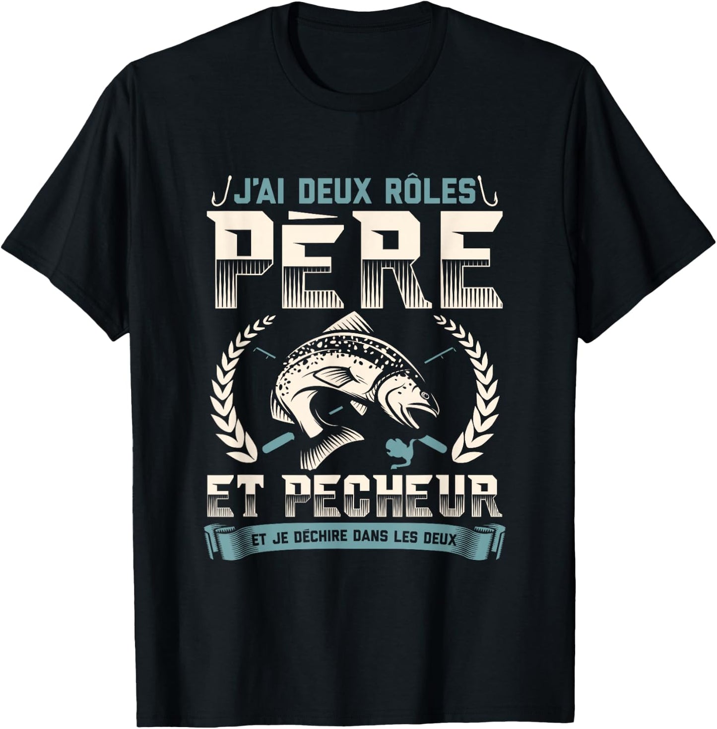 Fisherman Shirt Dad Fisherman Gift Guy Fisherman , Black T-Shirt - T-Shirt | Black