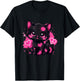 Kawaii Black Kitten Pink Paint Heart Lover T-Shirt - T-Shirt | Black