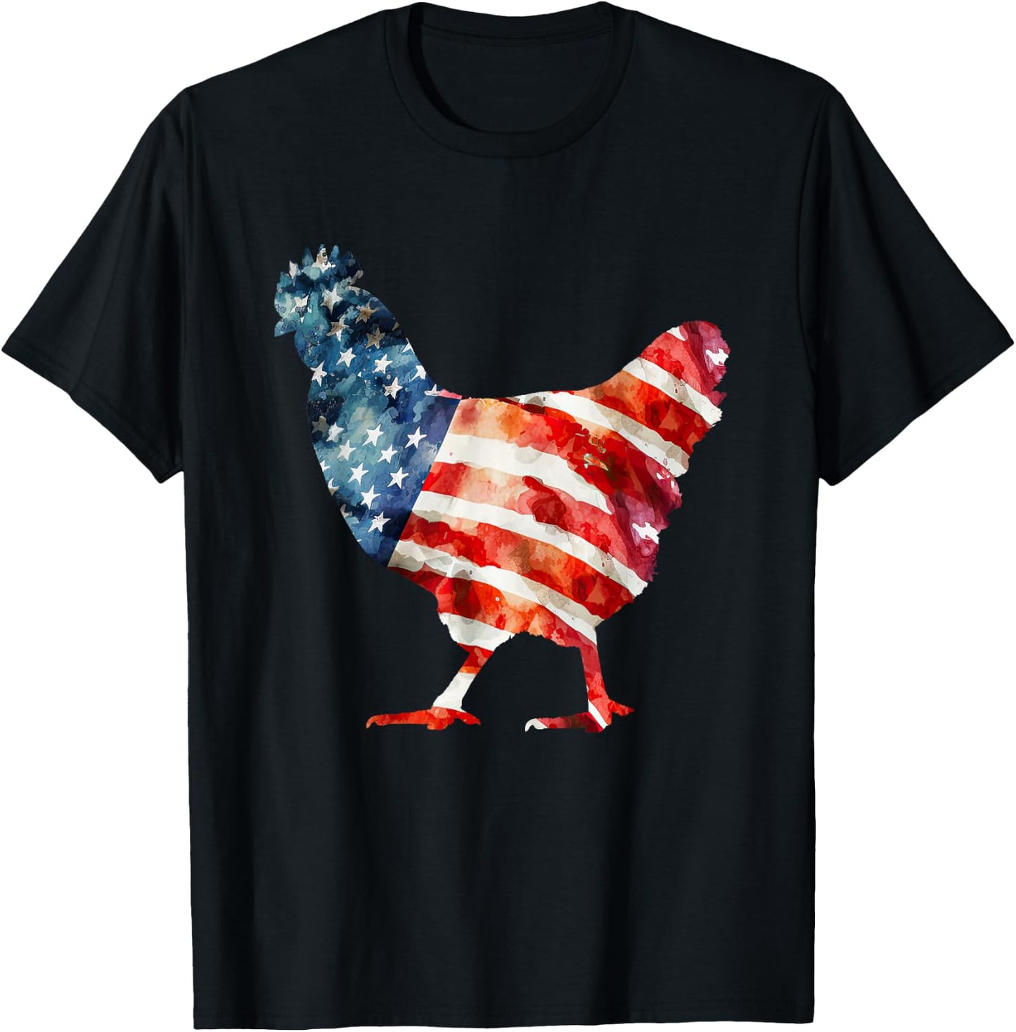 USA Chicken 4th of July Chicken American Flag Kids Men T-Shirt - T-Shirt | Black