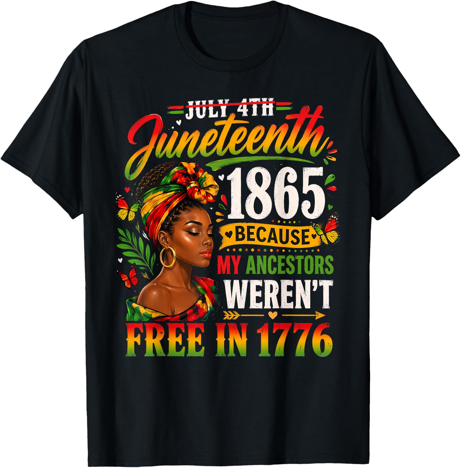 Juneteenth Shirt Women June 19th 1865 Afro Black History T-Shirt - T-Shirt | Black