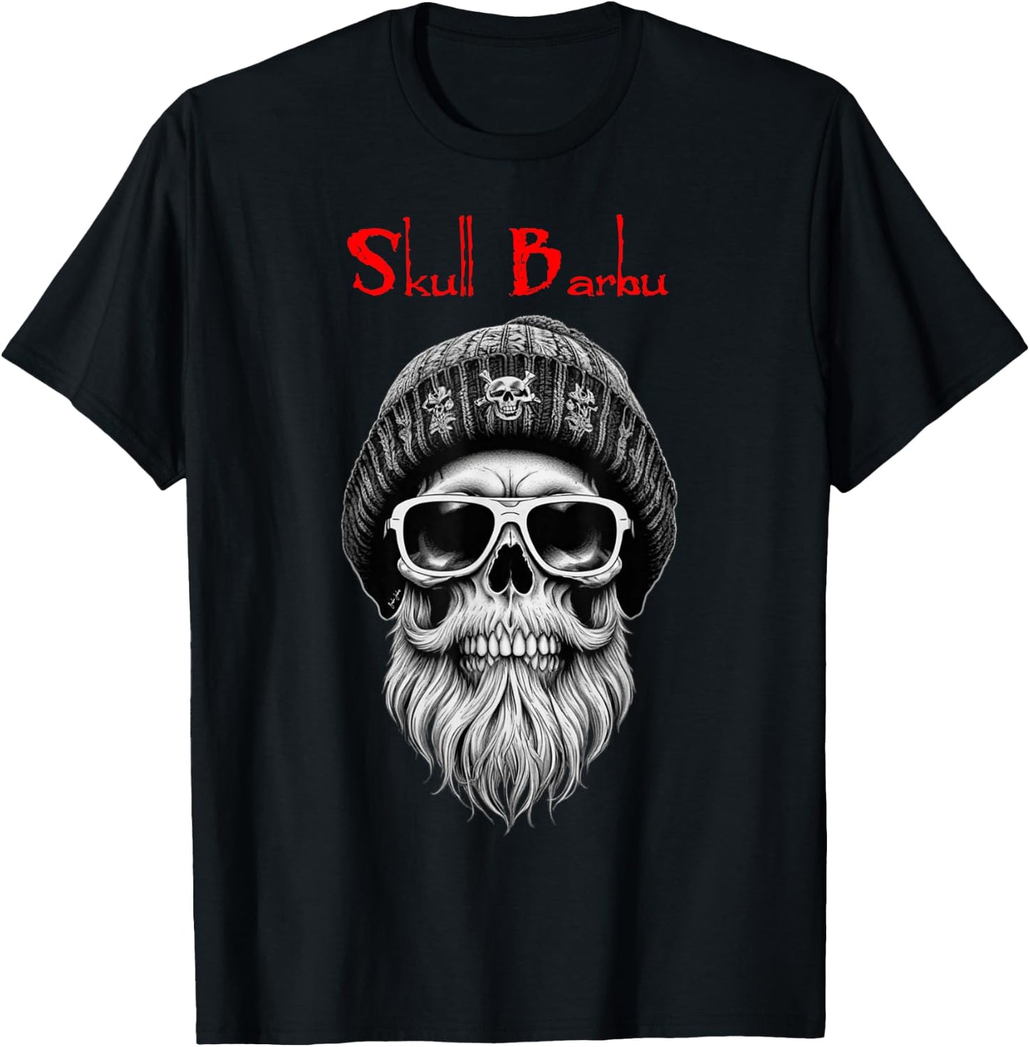 Skull Bearded Beard Skull Gift , Black, S T-Shirt - T-Shirt | Black
