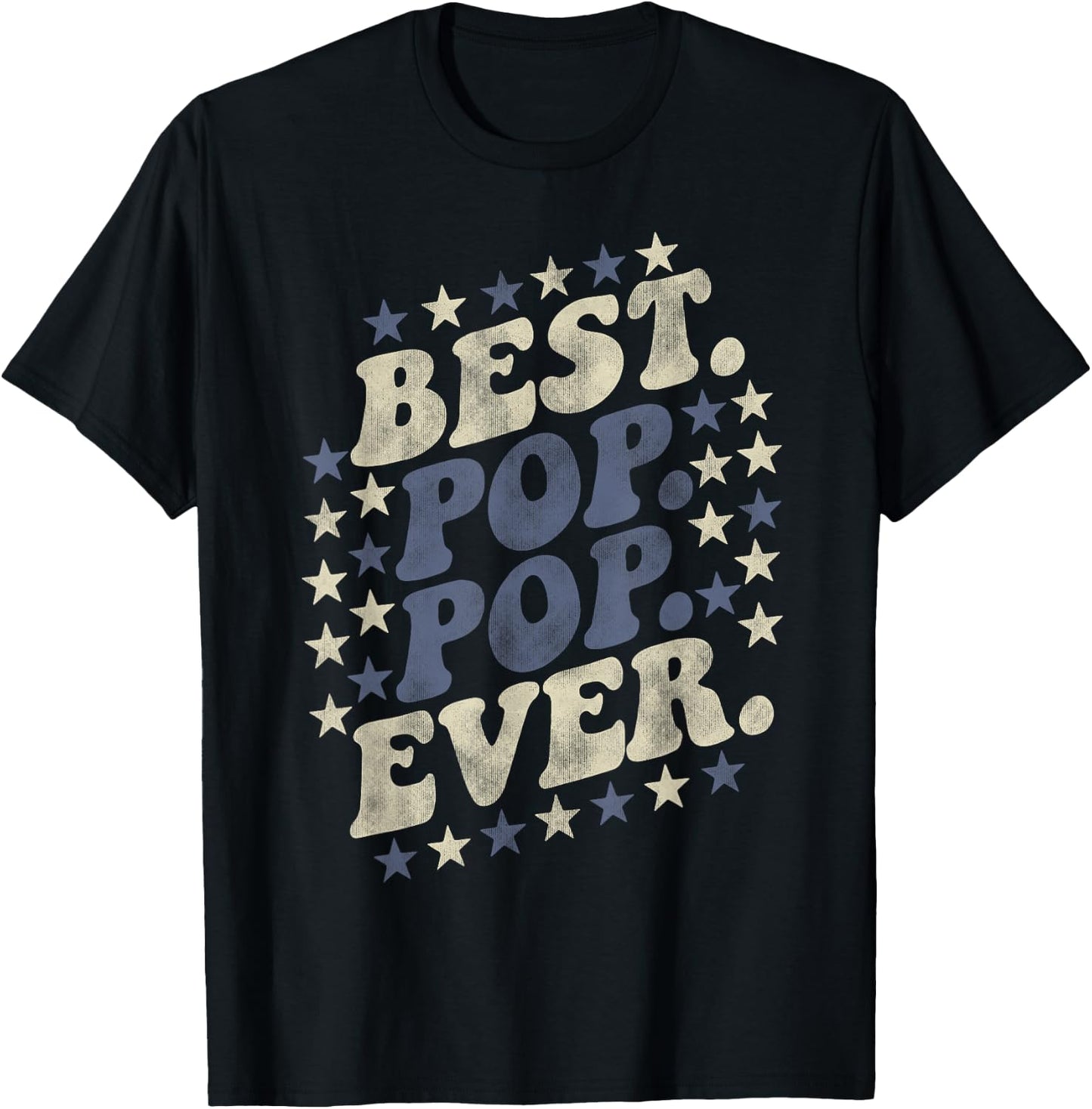 Best Pop-Pop Ever Grandpa Vintage American Flag Fathers Day T-Shirt - T-Shirt | Black