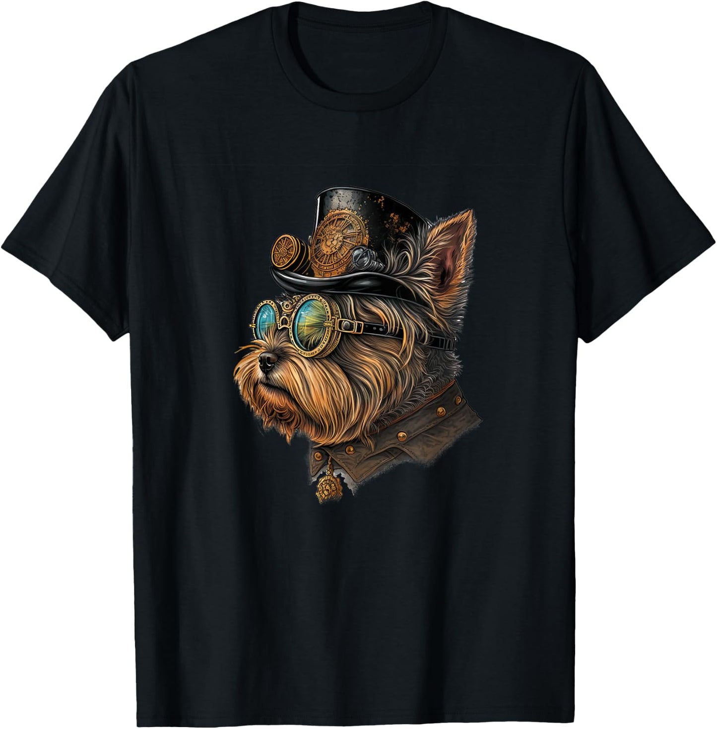Gothic Steampunk yorkie Yorkshire Terrier T-Shirt - T-Shirt | Black