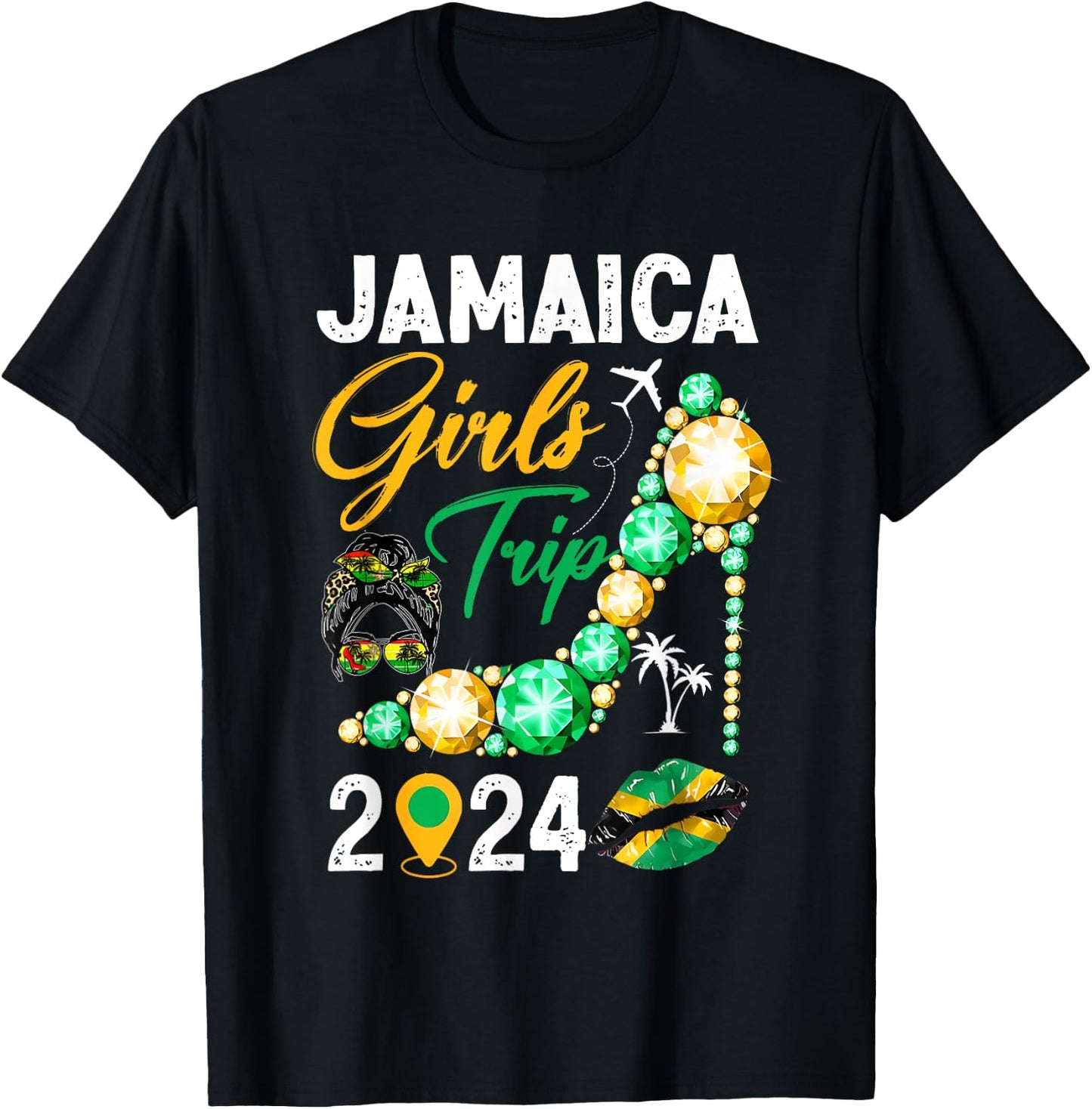 Girls Trip Jamaica 2024 Weekend Summer Vacation Trip T-Shirt - T-Shirt | Black