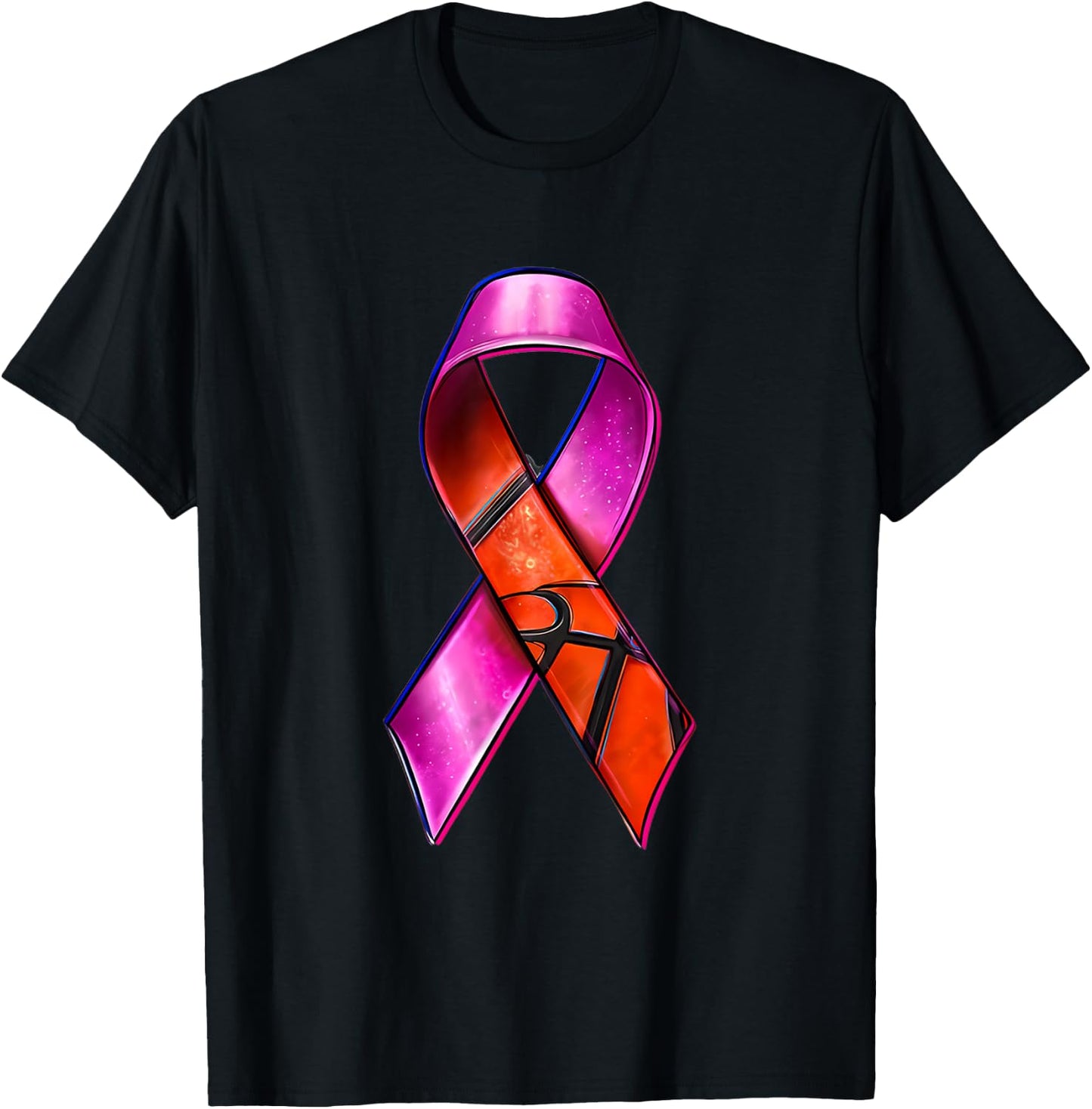 Basketball Pink Ribbon Breast Cancer Awareness Supporter T-Shirt - T-Shirt | Black