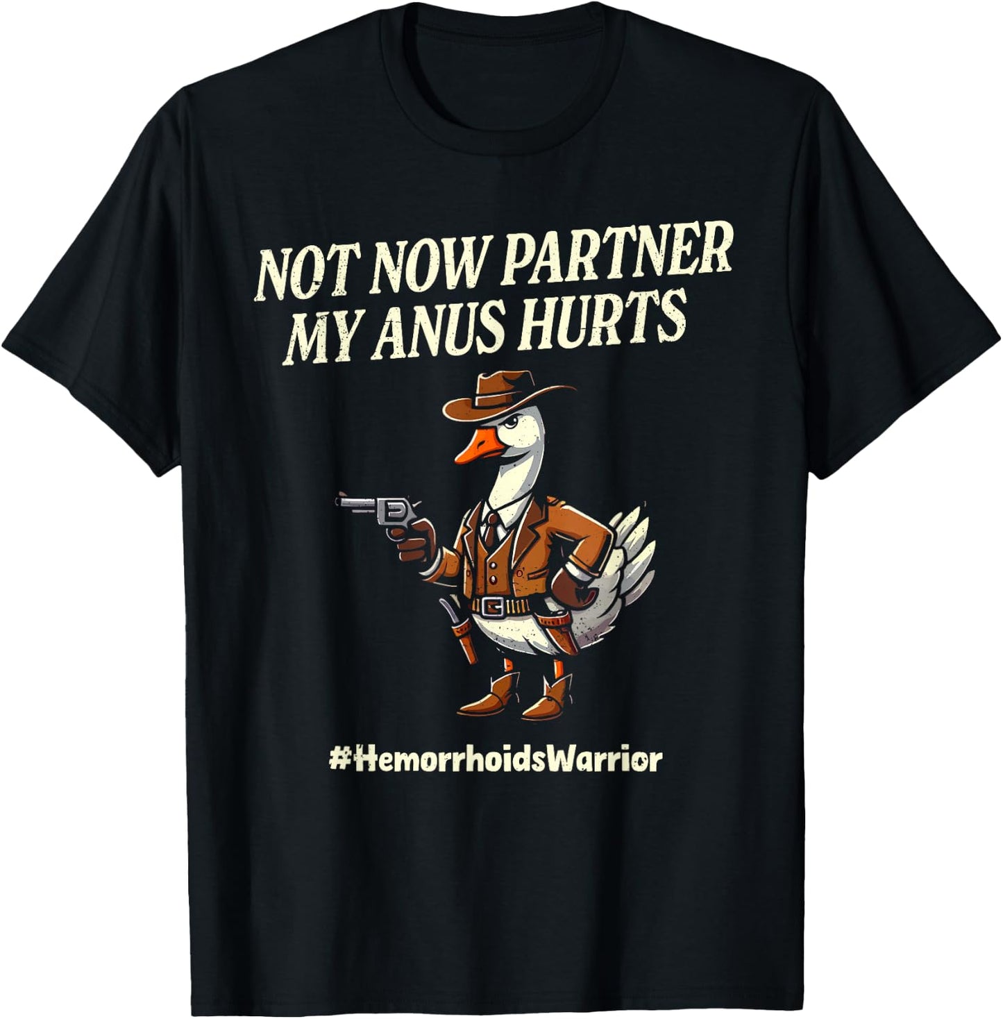 Funny Hemorrhoid Survivor Hemorrhoid Conqueror T-Shirt - T-Shirt | Black