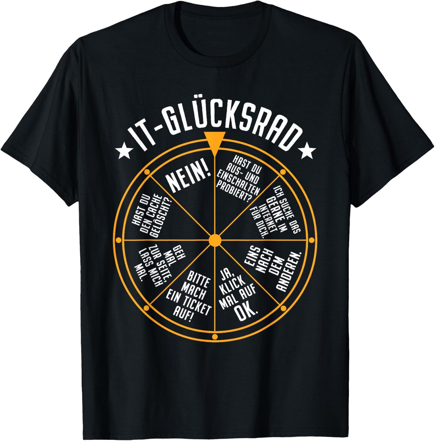 IT Support Fortune Wheel Service Desk IT Helpdesk Data Centre T-Shirt - T-Shirt | Black