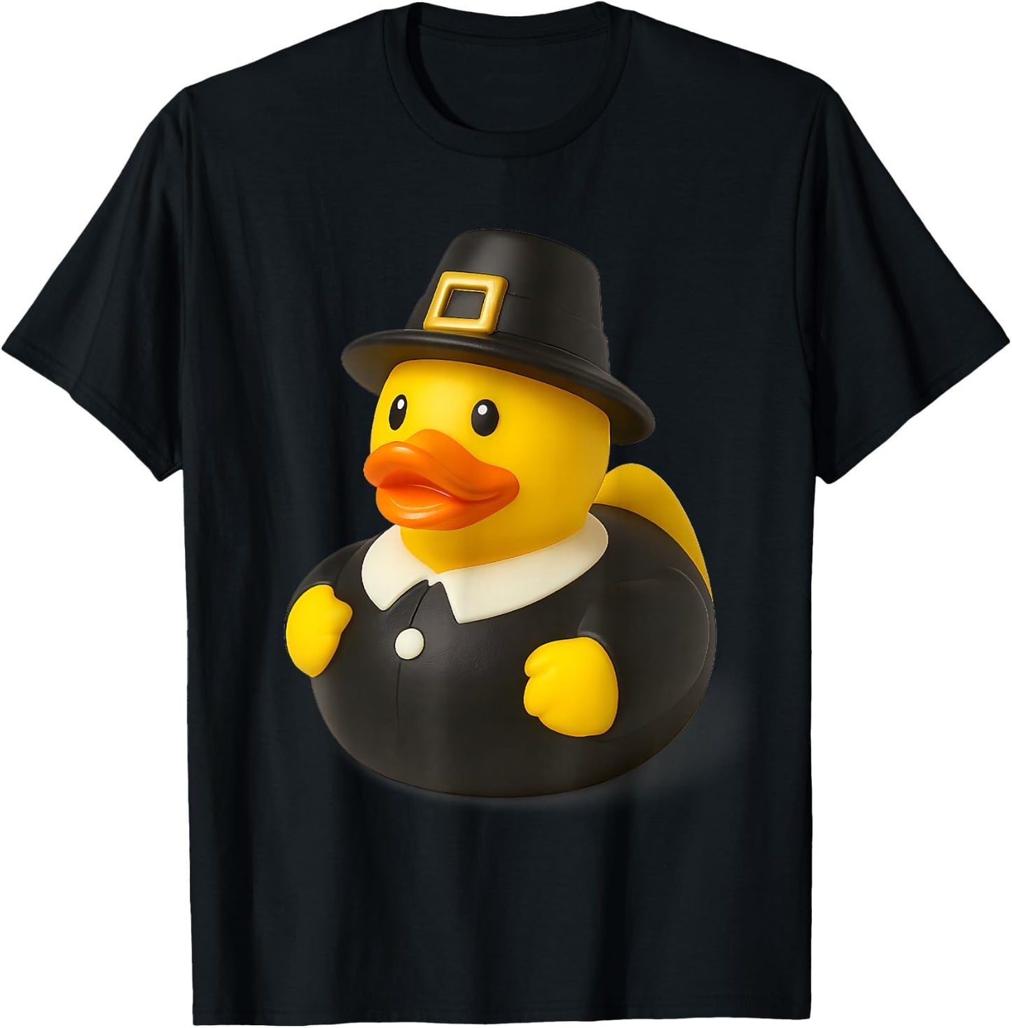 Rubber Duck Pilgrim Thanksgiving Ducky Men Women Kids T-Shirt - T-Shirt | Black