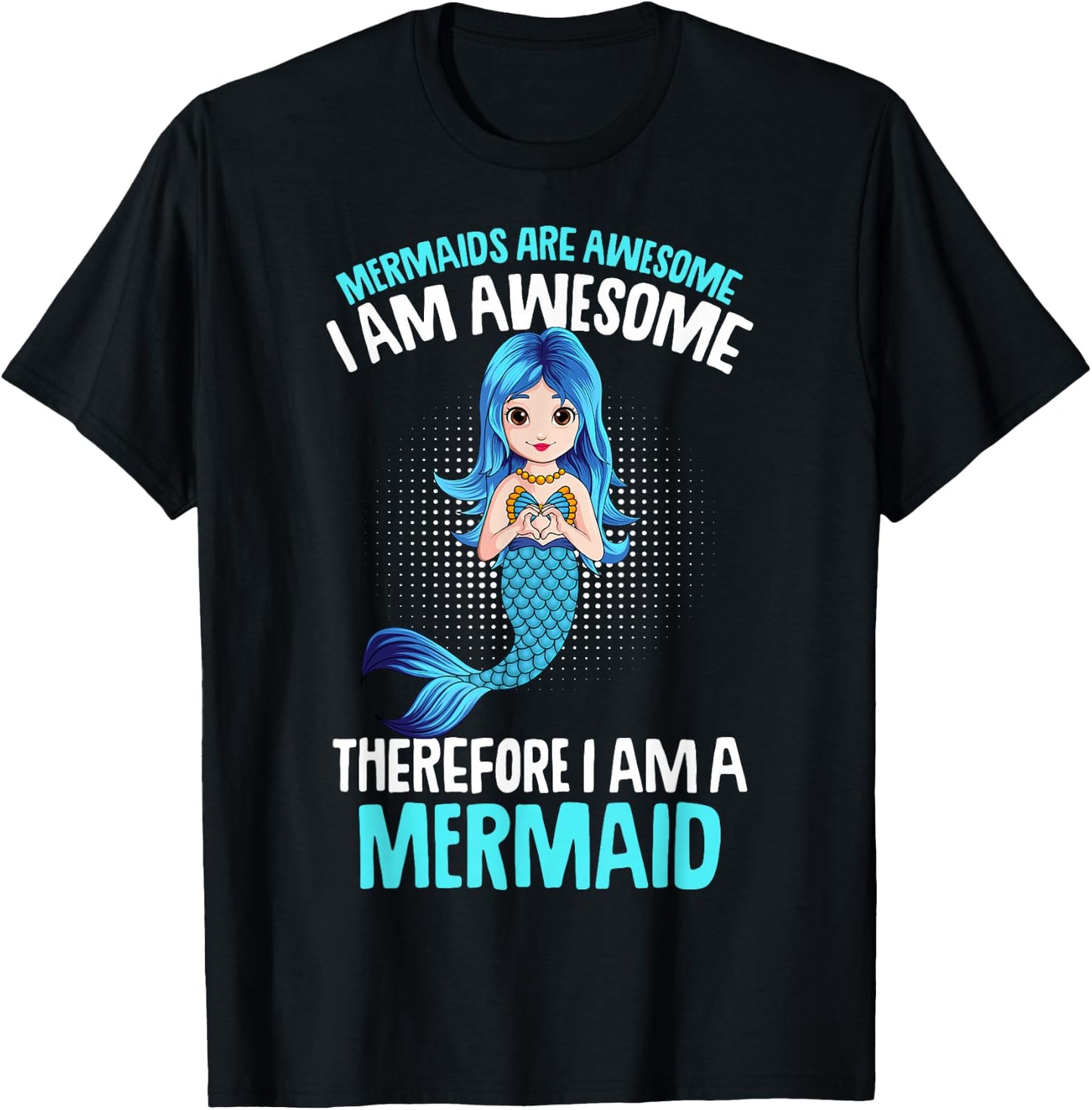 Mermaid Girls Women Kids T-Shirt - T-Shirt | Black