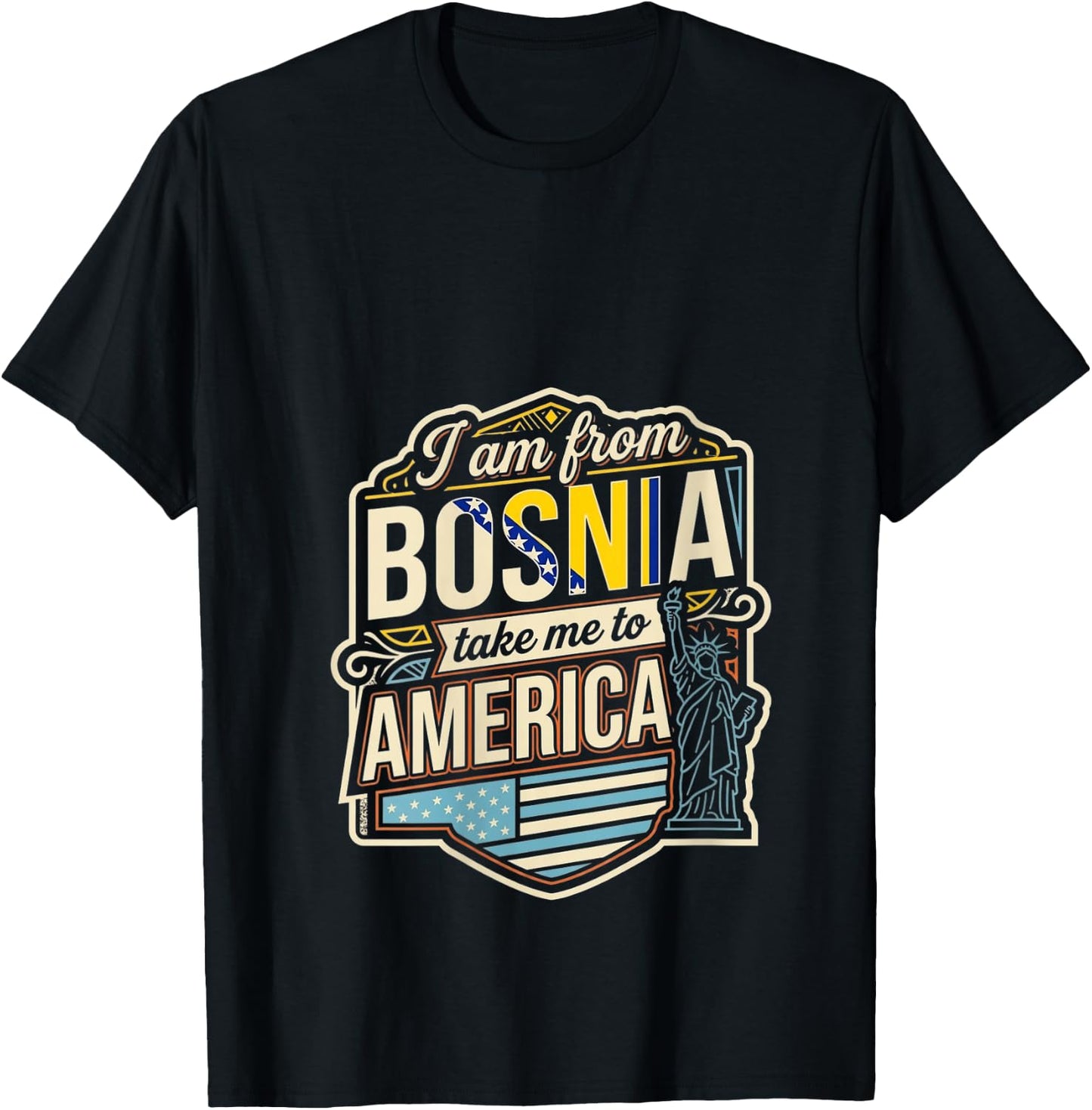 Women's I Am from Bosnia Take Me to America V-Neck T-Shirt - T-Shirt | Black