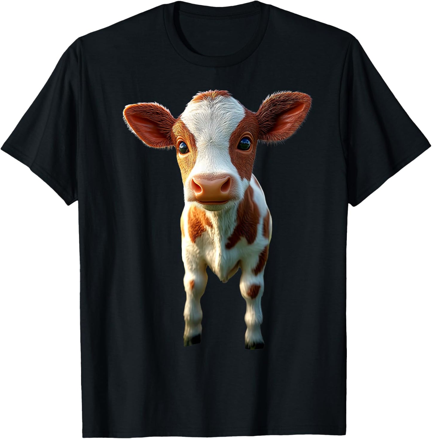 Cow Cattle Farmer Milk Vegan Calf Cows Farm Cute Cow T-Shirt - T-Shirt | Black