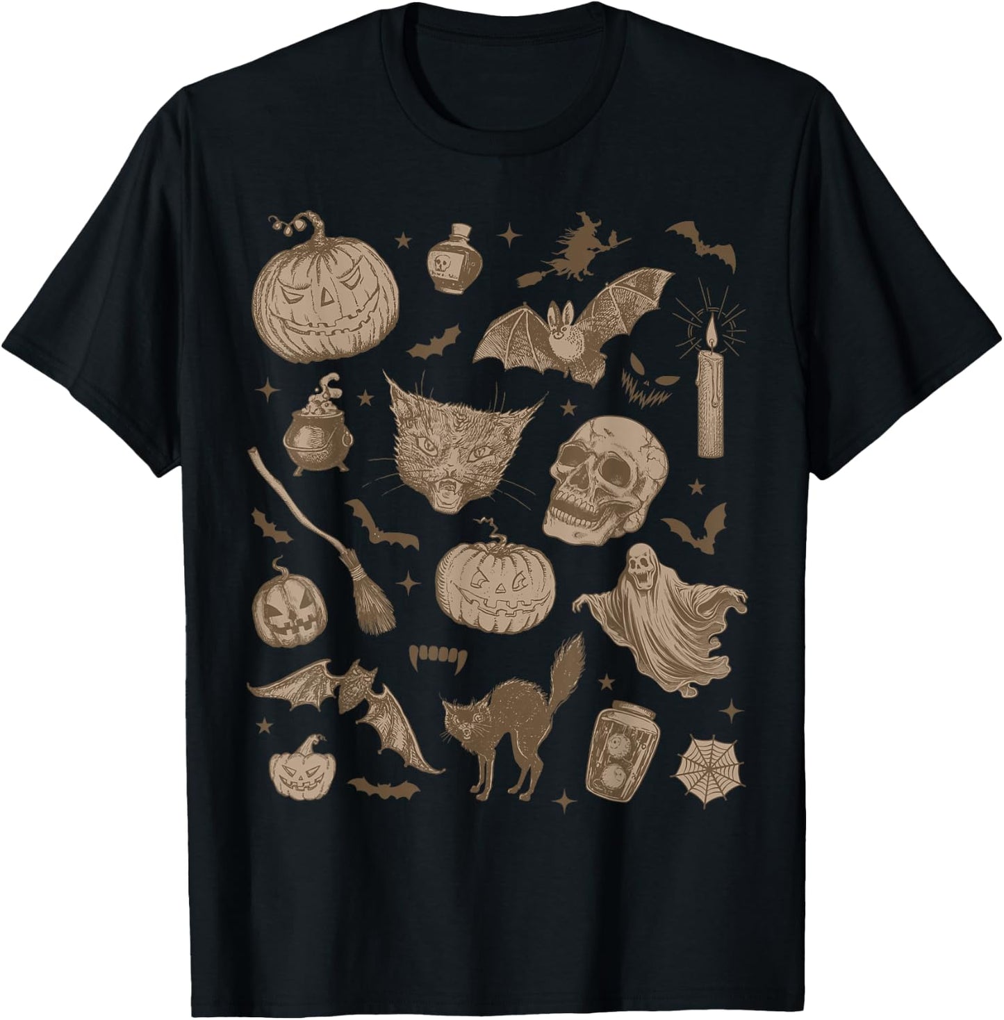 Halloween Vintage 90s Aesthetic Cute Witchy Retro Graphic T-Shirt - T-Shirt | Black
