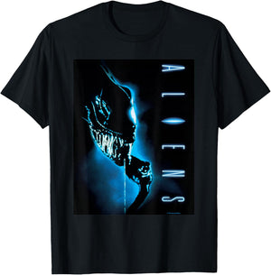 Aliens Xenomorph Retro Movie Poster , black T-Shirt - T-Shirt | Black