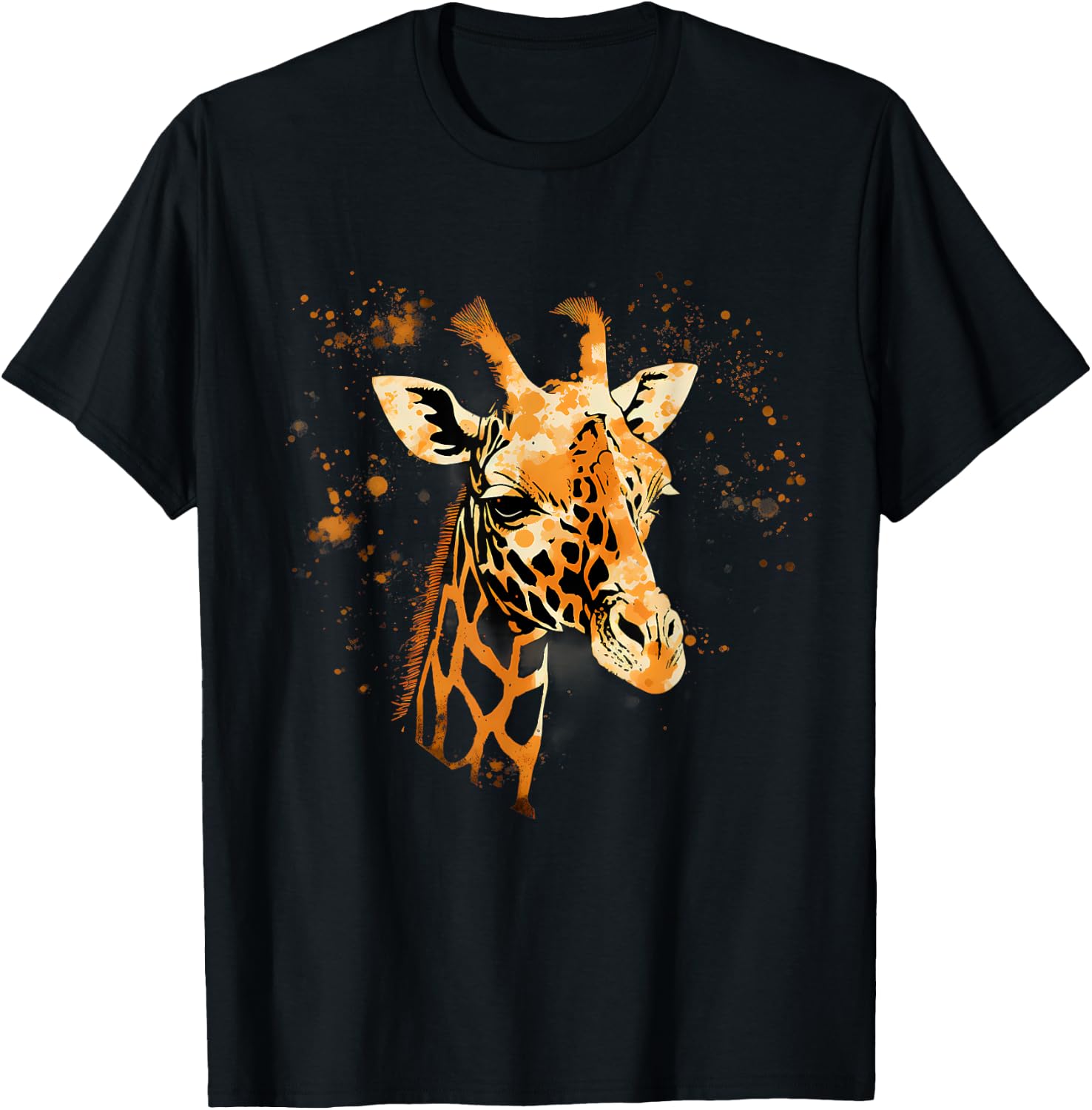 Giraffe, Tierporträt, Nature Splash, Kunstwerk Savanne T-Shirt - T-Shirt | Black