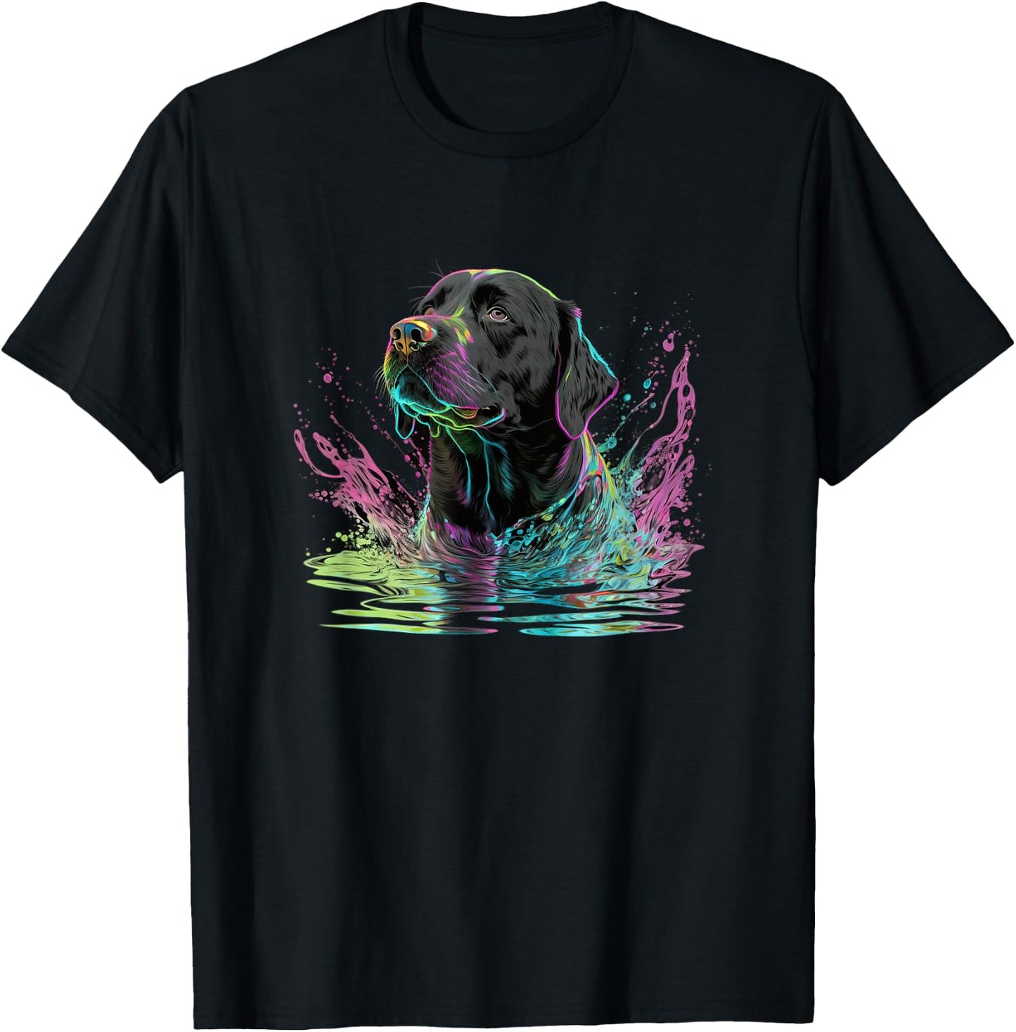 Cute Black Lab Black Labrador Retriever Puppy Dog Mom Animal Women Girls Kids T-Shirt - T-Shirt | Black
